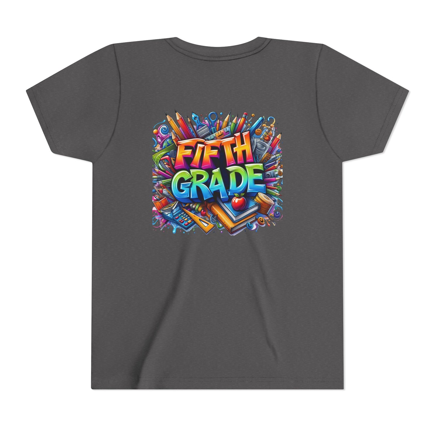 Fifth Grade Kid's Tee - Colorful School Supplies Back to School T-Shirt
