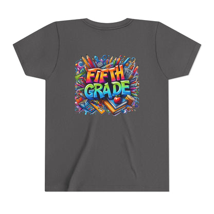 Fifth Grade Kid's Tee - Colorful School Supplies Back to School T-Shirt