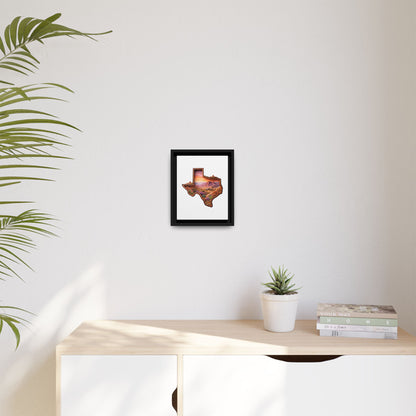 Framed Texas Landscape Matte Canvas — Desert Sunset State Art Print