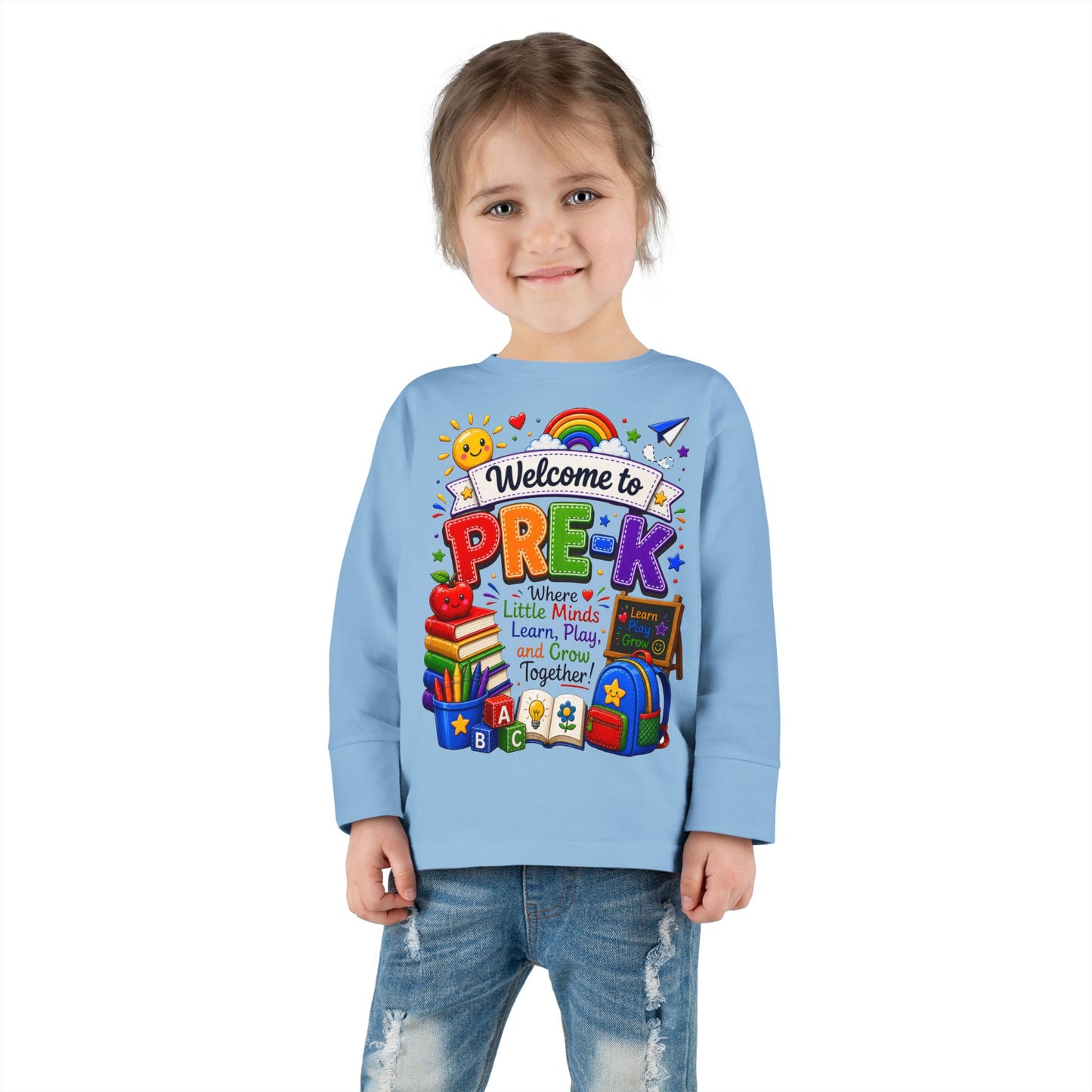Welcome to Pre-K Toddler Long Sleeve Tee — Cute Back-to-School Preschool Shirt