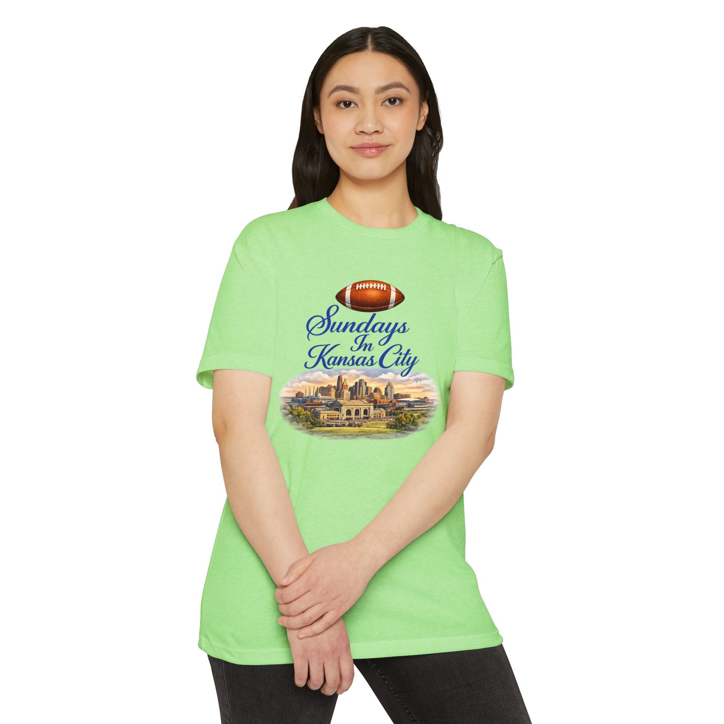 Sundays in Kansas City T-Shirt — Vintage Football and Cityscape Tee