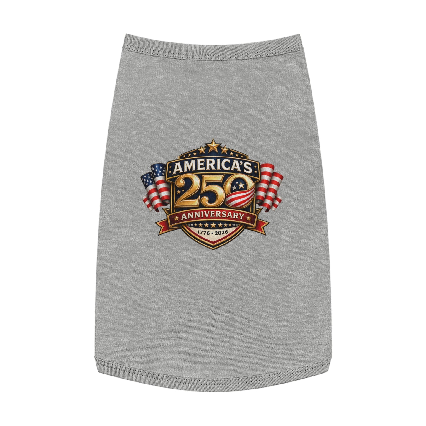 Pet Tank Top — "America's 250th Anniversary" Patriotic Dog Shirt (1776–2026)