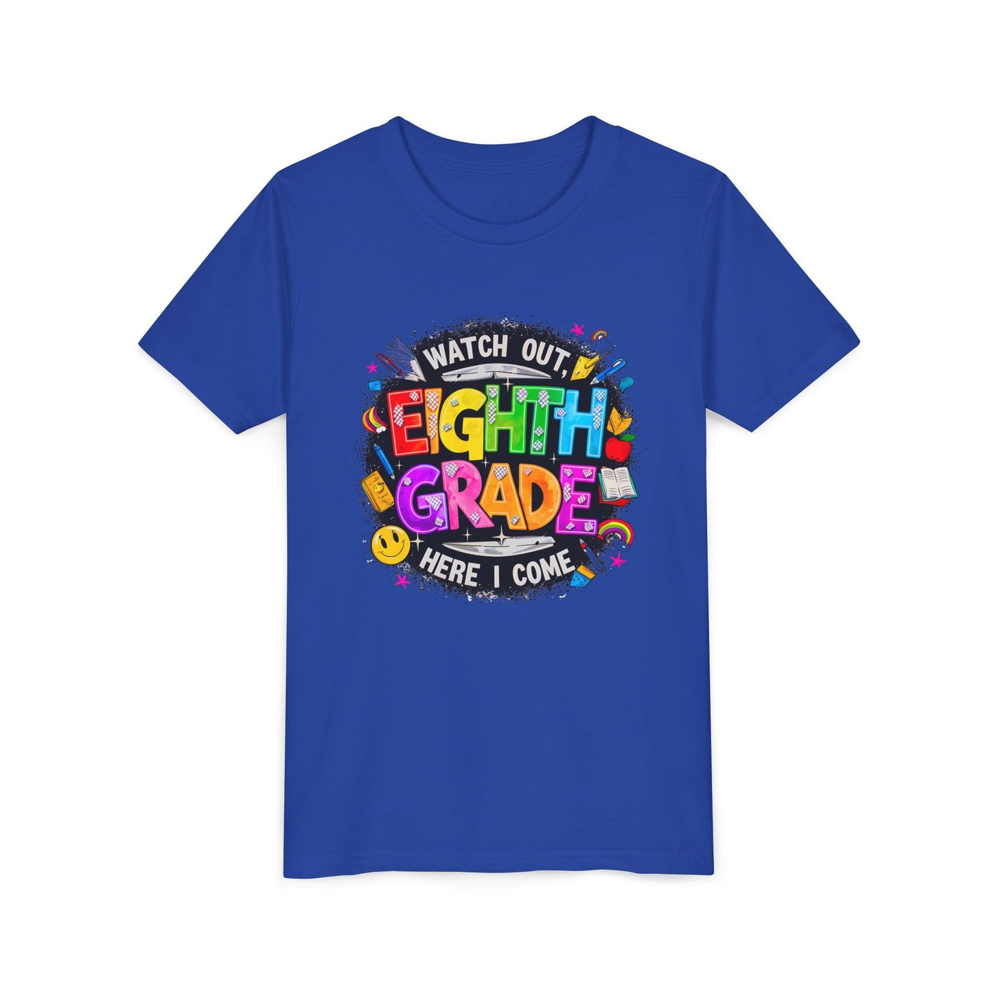 Eighth Grade Kids T‑Shirt — "Watch Out, Eighth Grade Here I Come" Back-to-School Tee