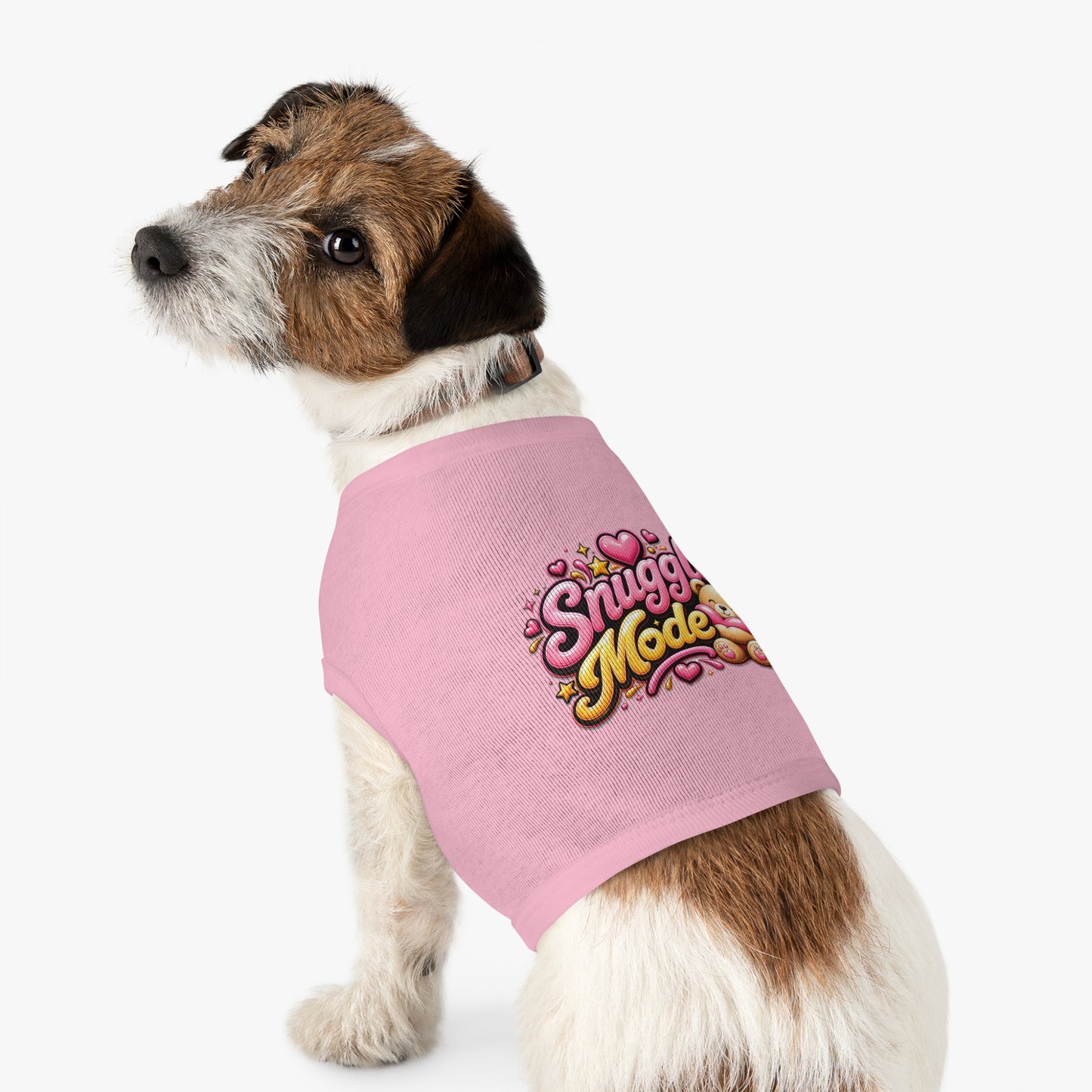 Snuggle Mode Pet Tank Top — Cute Teddy Heart Dog & Cat Shirt