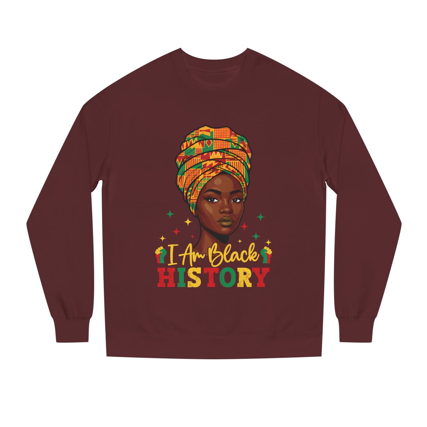 Black History Crewneck Sweatshirt — "I Am Black History" Afrocentric Graphic