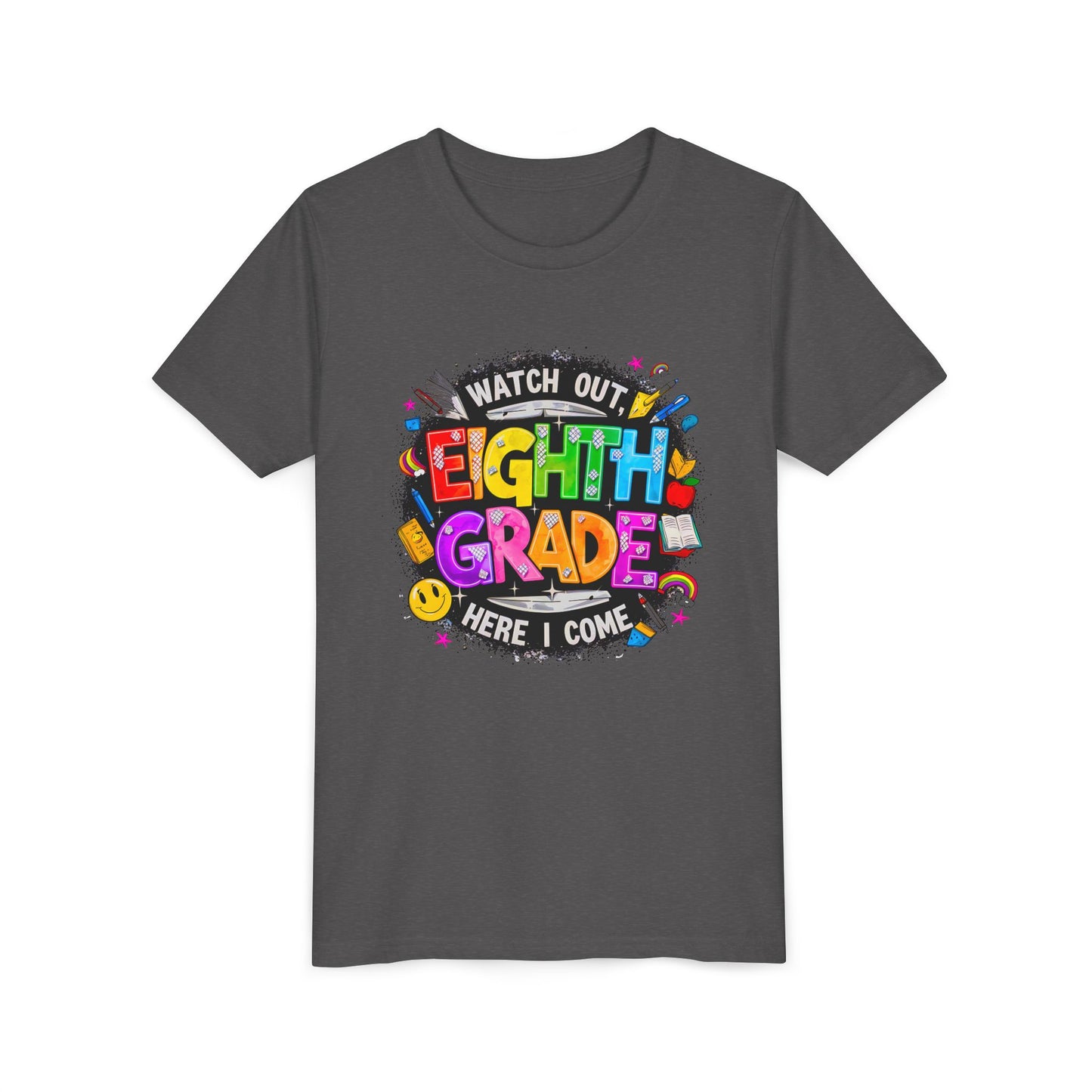 Eighth Grade Kids T‑Shirt — "Watch Out, Eighth Grade Here I Come" Back-to-School Tee