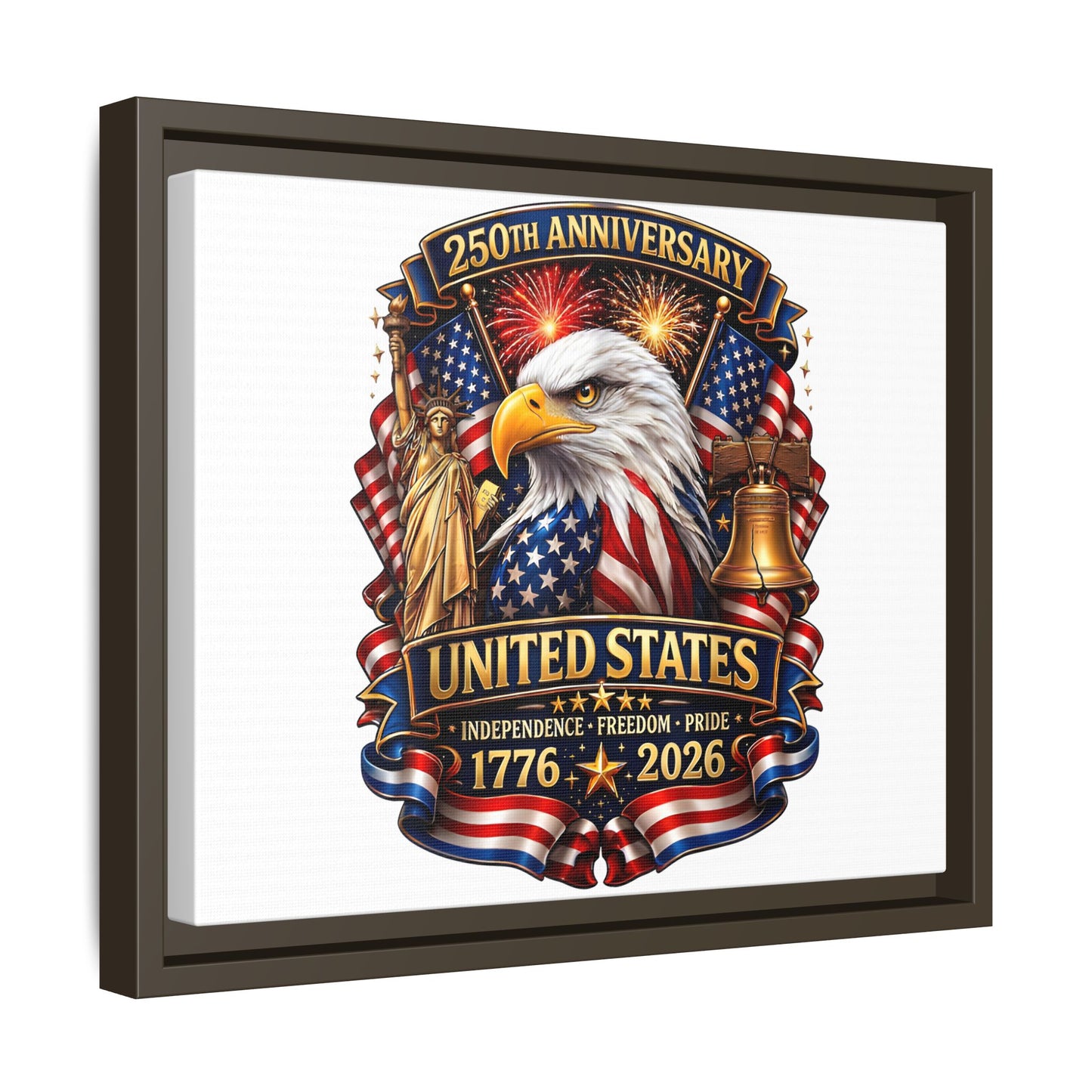 250th Anniversary United States Framed Canvas - Patriotic Eagle 1776–2026
