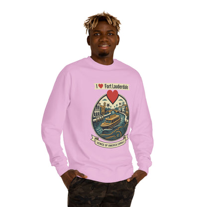 I  Fort Lauderdale Crewneck Sweatshirt — Venice of America Canals Graphic