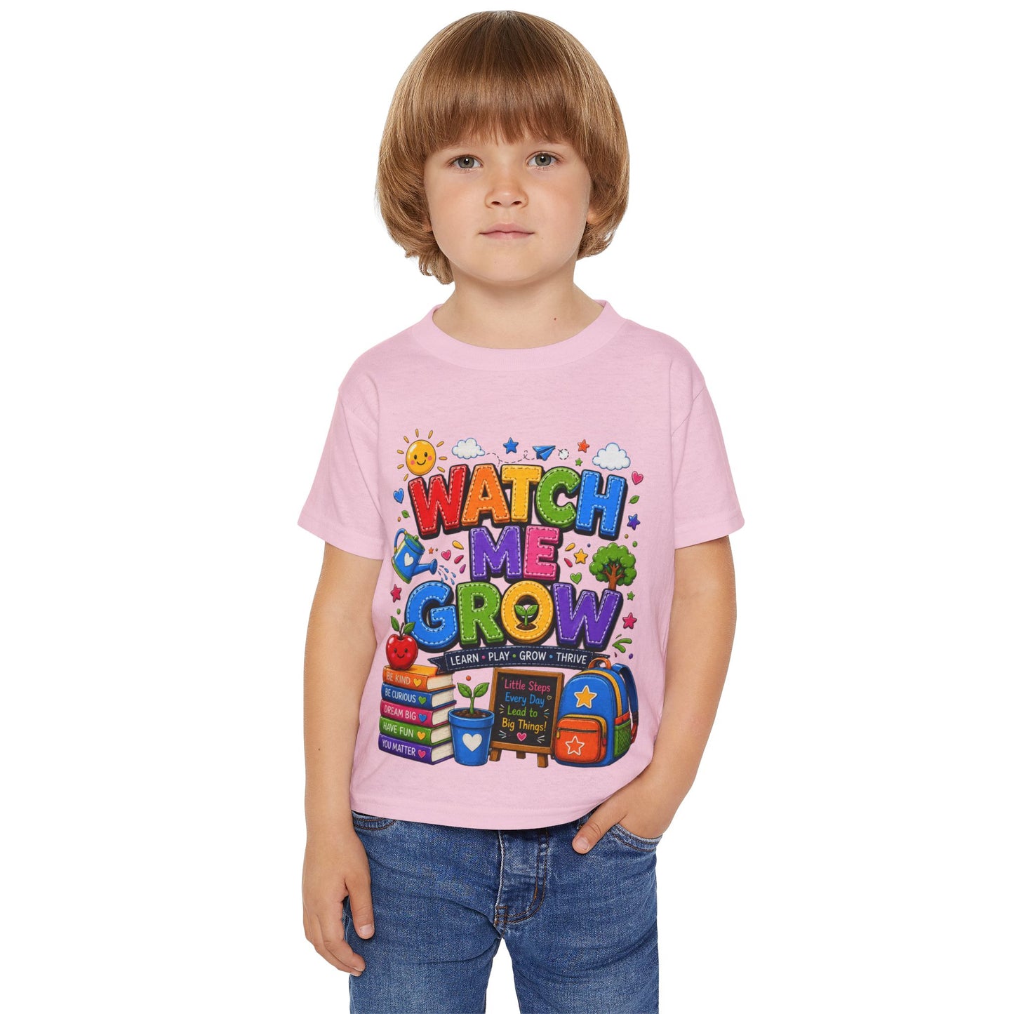Toddler T-Shirt — "Watch Me Grow" Back-to-School Graphic Tee