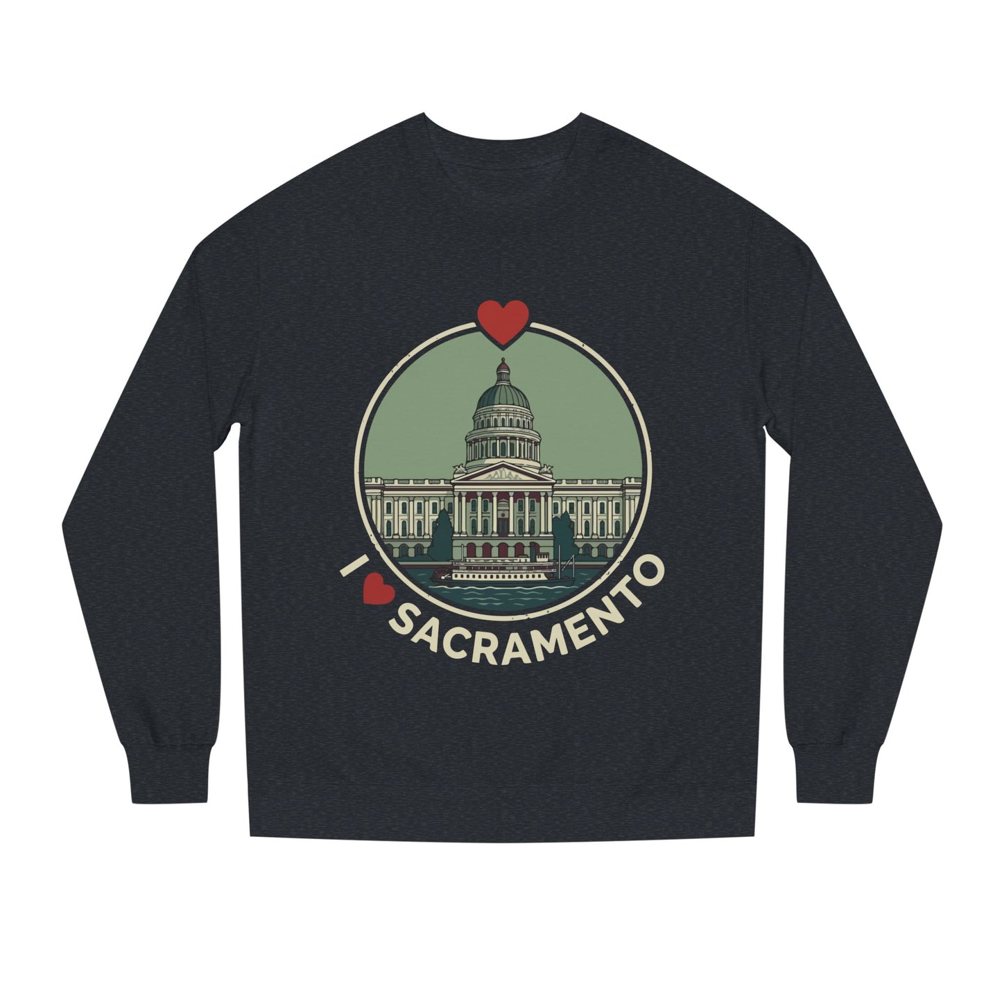 Sacramento Capitol Crewneck Sweatshirt — I Love Sacramento Vintage Graphic