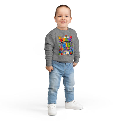 Toddler Sweatshirt — "Pre-K Big Adventures" Colorful Preschool Back-to-School Crewneck