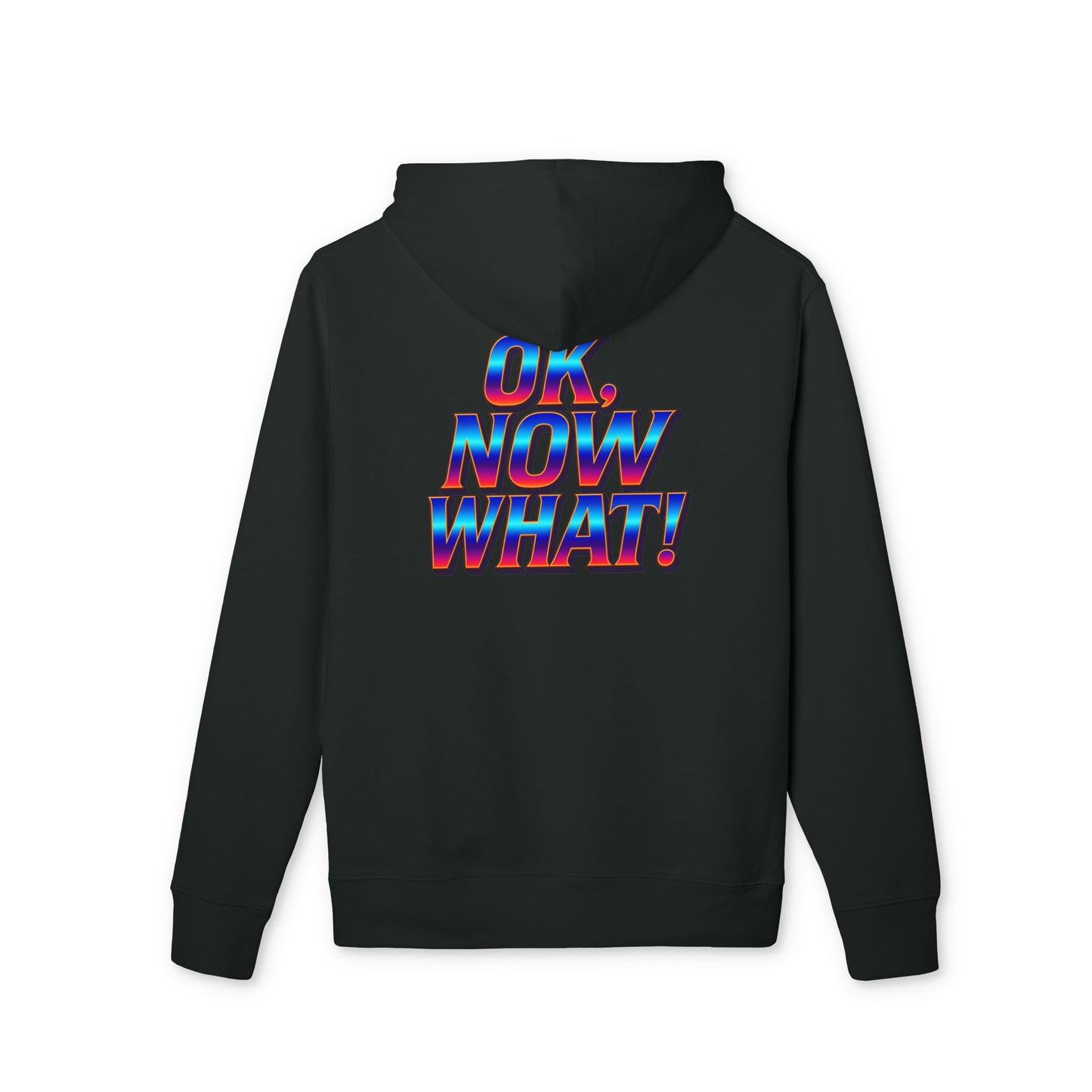 OK. Now What! Hoodie — Retro 3D Text Graphic Pullover