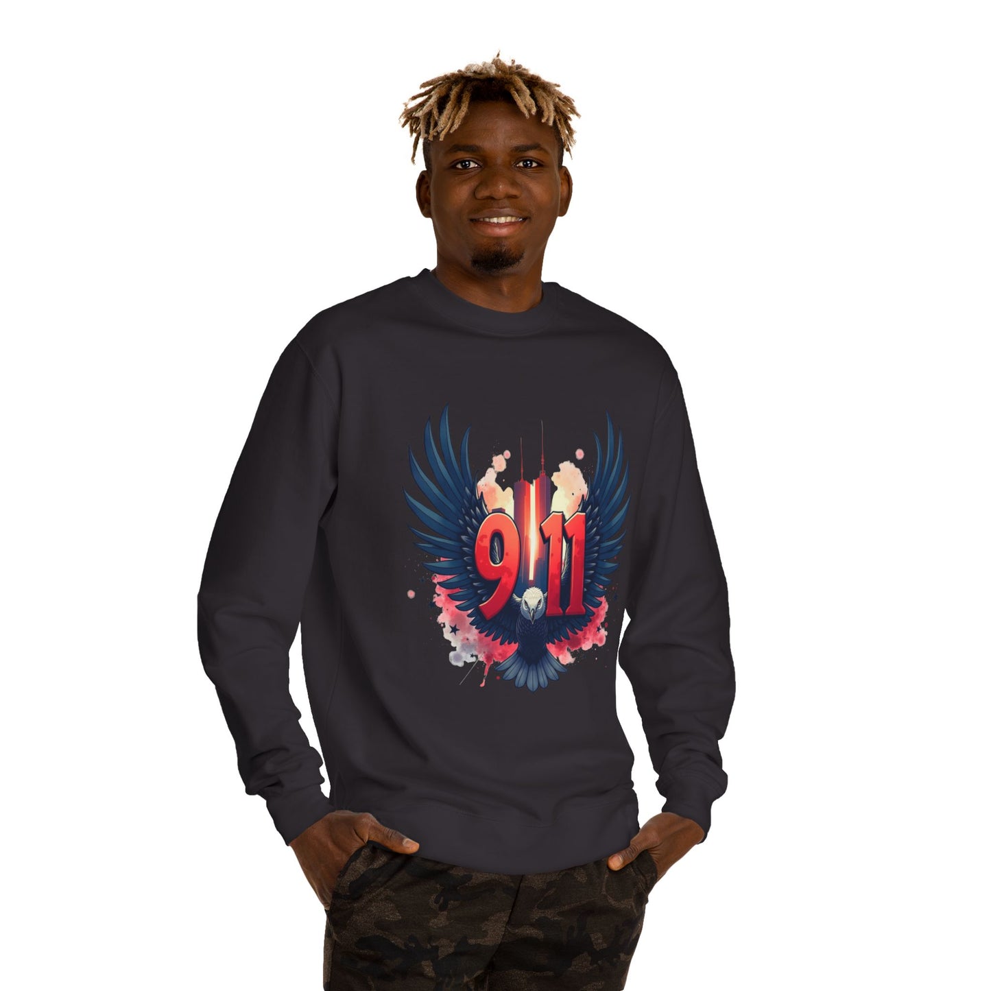 9/11 Memorial Sweatshirt – Eagle Wings Tribute Crewneck