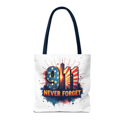 9/11 Never Forget Tote Bag — Patriotic Memorial Tribute Tote