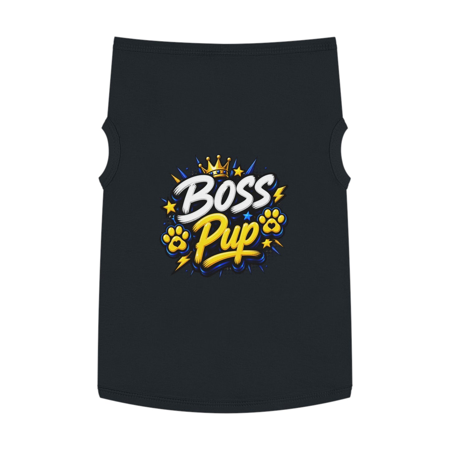 Boss Pup Pet Tank Top — Crowned 'Boss Pup' Graphic Dog Tank
