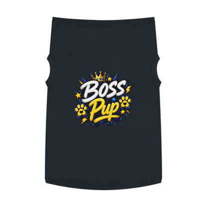 Boss Pup Pet Tank Top — Crowned 'Boss Pup' Graphic Dog Tank