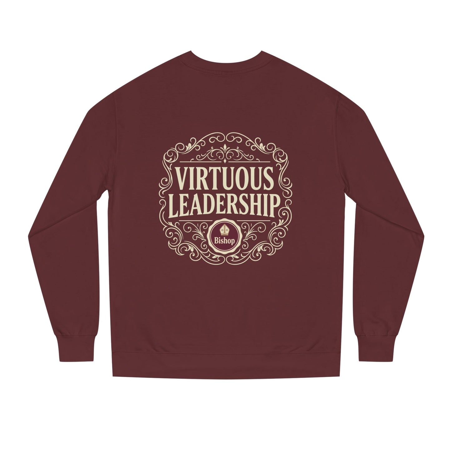 Virtuous Leadership Sweatshirt — Vintage Crest Crewneck for Church Leaders