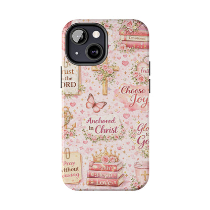 Anchored In Christ Phone Case | Christian floral iPhone Case