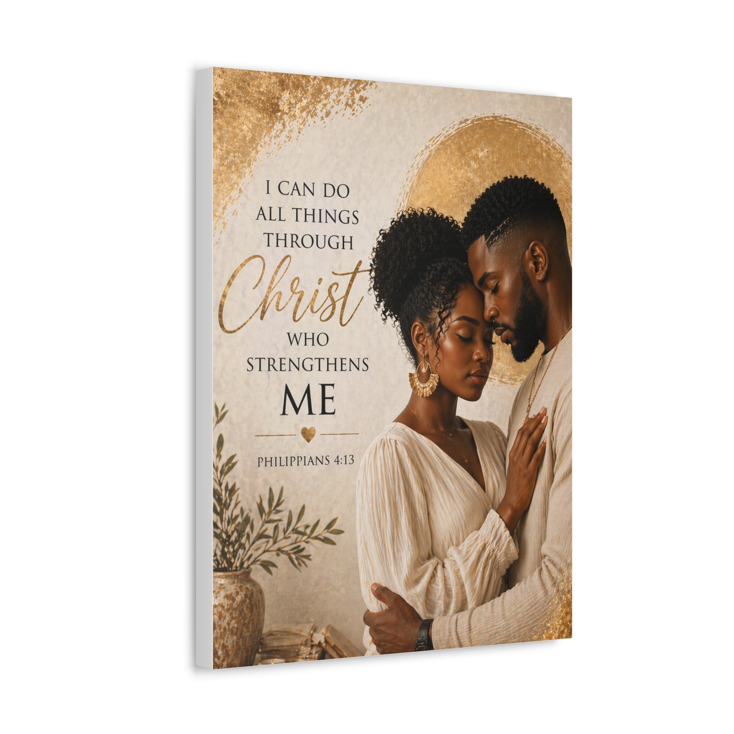 Stretched Canvas - "I Can Do All Things Through Christ" Inspirational Scripture Wall Art