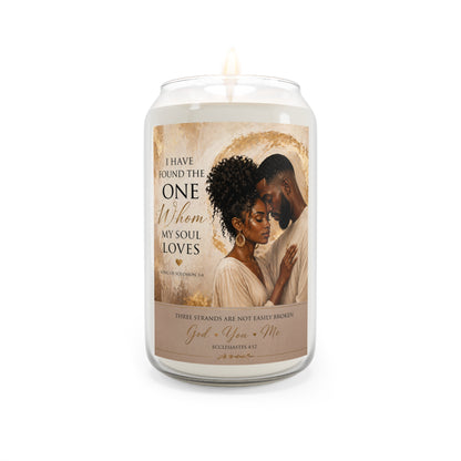 Soy Scented Candle 13.75oz — "I Have Found the One Whom My Soul Loves" Romantic Gift