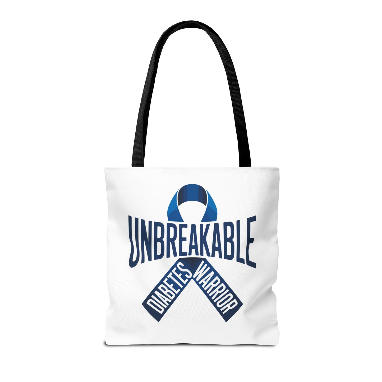 Diabetes Warrior Unbreakable Tote Bag – Blue Awareness Ribbon All-Over Print