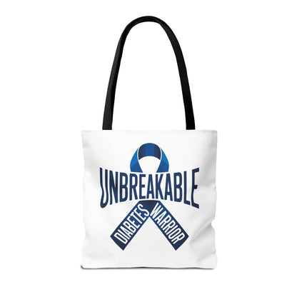 Diabetes Warrior Unbreakable Tote Bag – Blue Awareness Ribbon All-Over Print