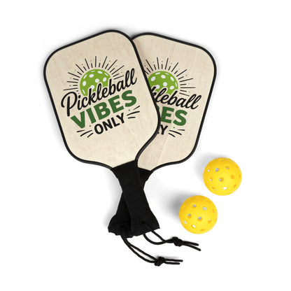 Pickleball Paddle Set — "Pickleball Vibes Only" Paddle & Balls Kit