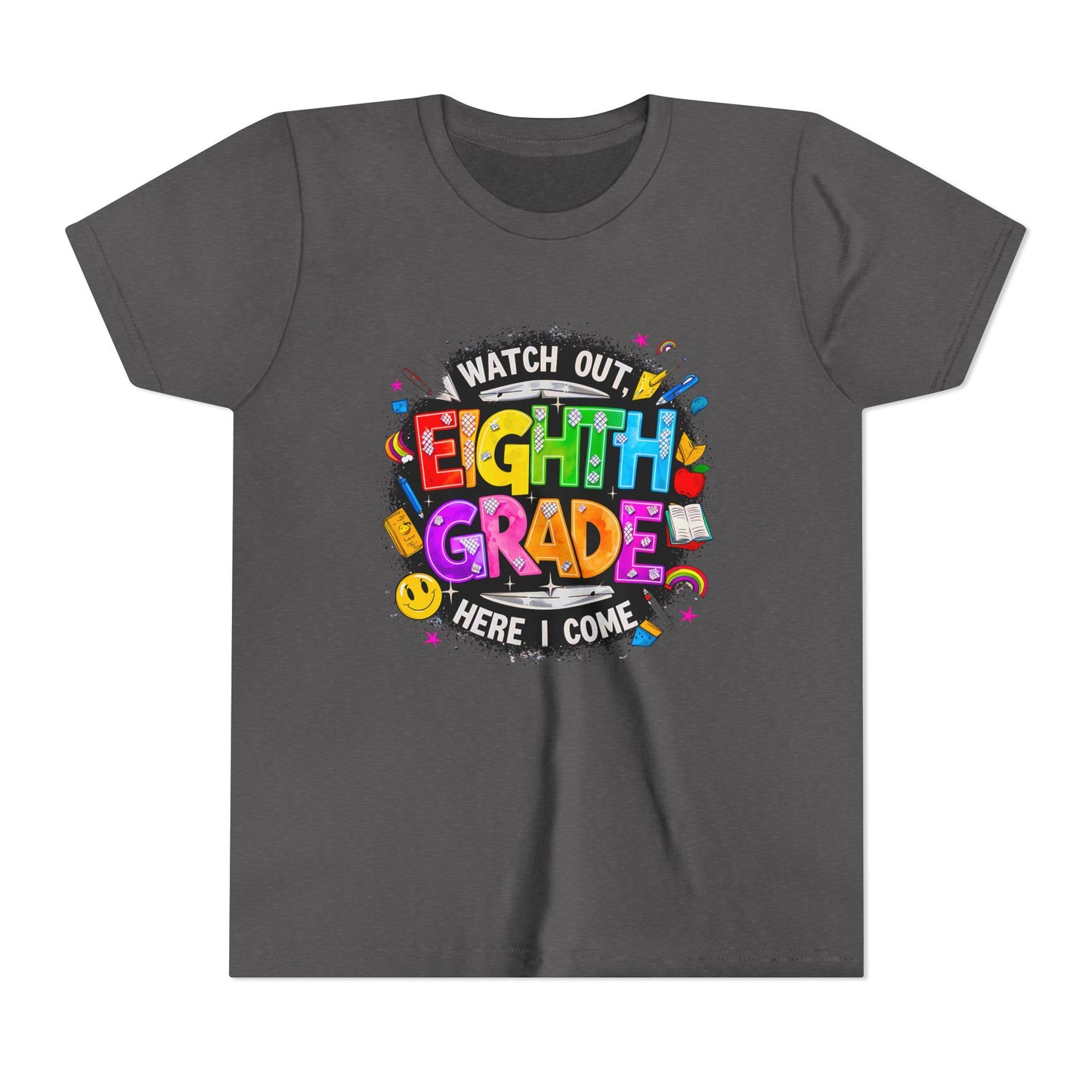 Eighth Grade Kids T‑Shirt — "Watch Out, Eighth Grade Here I Come" Back-to-School Tee