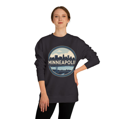 Minneapolis Skyline Crewneck Sweatshirt — Vintage Cityscape Design