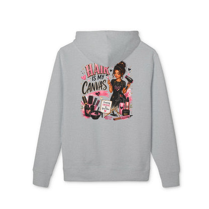 Hair Is My Canvas Hoodie — Black Beauty Salon Graphic Pullover