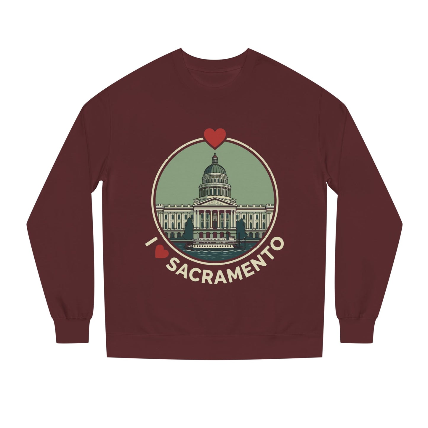 Sacramento Capitol Crewneck Sweatshirt — I Love Sacramento Vintage Graphic