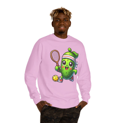 Pickleball Avocado Sweatshirt — Cute Cartoon Pickleball Player Crewneck