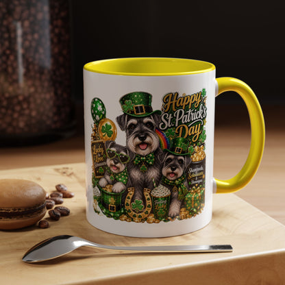 St. Patrick’s Day Dog Coffee Mug — Happy St. Patrick’s Day Accent Mug (11/15oz)