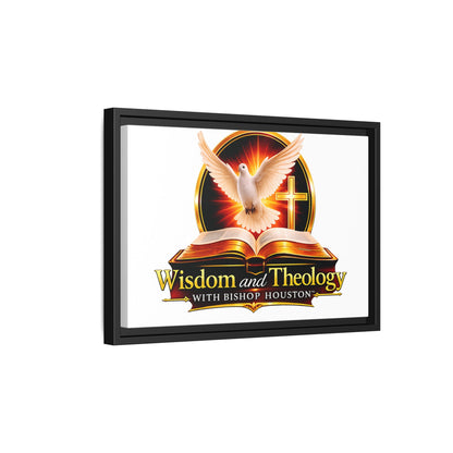 Framed Canvas Print — "Wisdom and Theology" Dove & Bible Wall Art