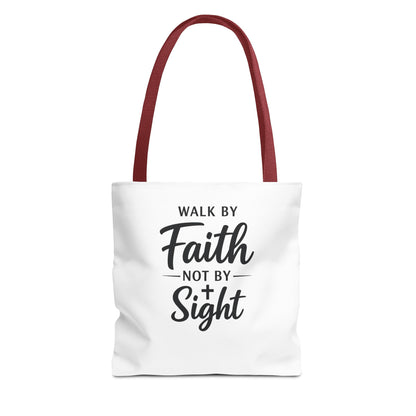 Faith Tote Bag — "Walk by Faith Not by Sight" Inspirational Canvas Tote