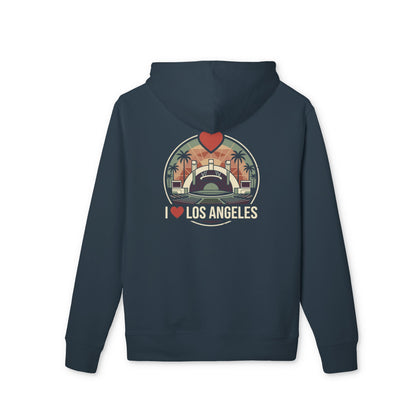 I Heart Los Angeles Hoodie — Vintage Palm Trees & Hollywood Arch