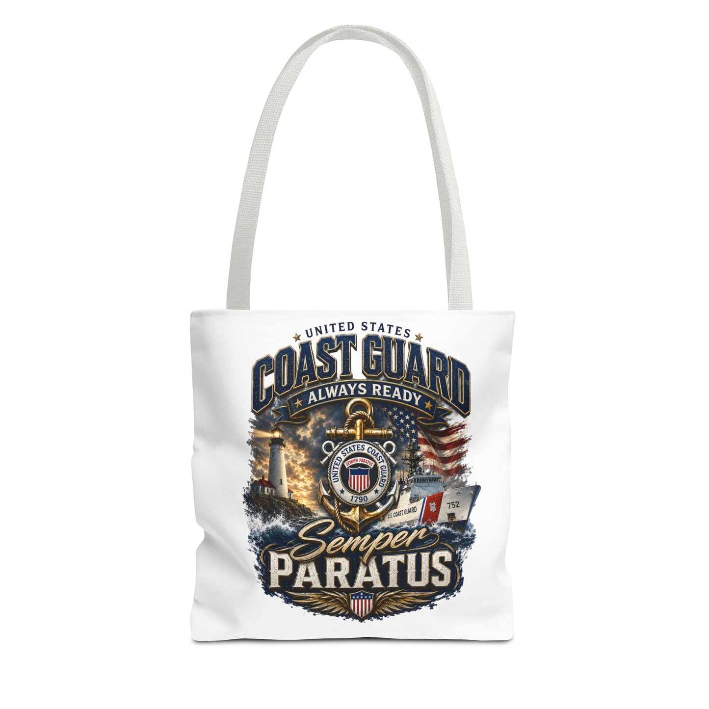 Coast Guard Semper Paratus Tote Bag – U.S. Coast Guard Patriotic Beach & Everyday Carry