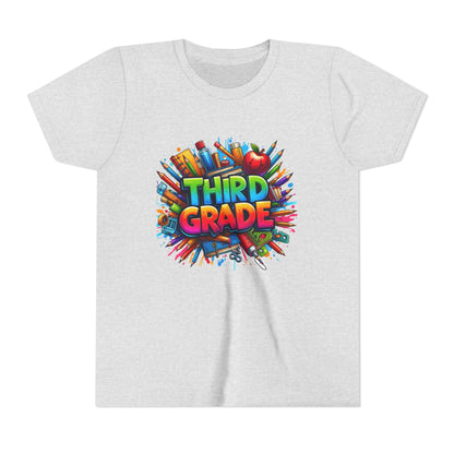 Third Grade Kids' T-Shirt – Colorful School Supplies Back-to-School Tee