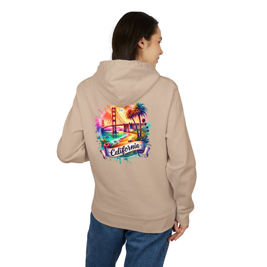 California Sunset Hoodie — Colorful Golden Gate Palm Beach Graphic
