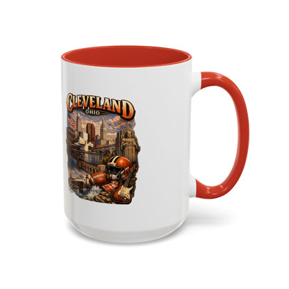 Cleveland Ohio Vintage Football Accent Coffee Mug (11/15oz)
