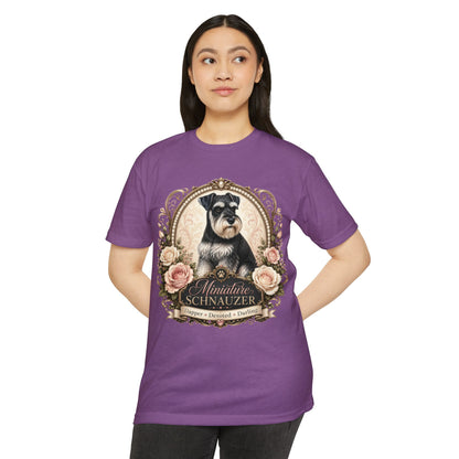 Miniature Schnauzer Floral Portrait T-Shirt