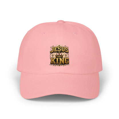 Jesus Is King Embroidered Dad Cap — Christian Baseball Hat