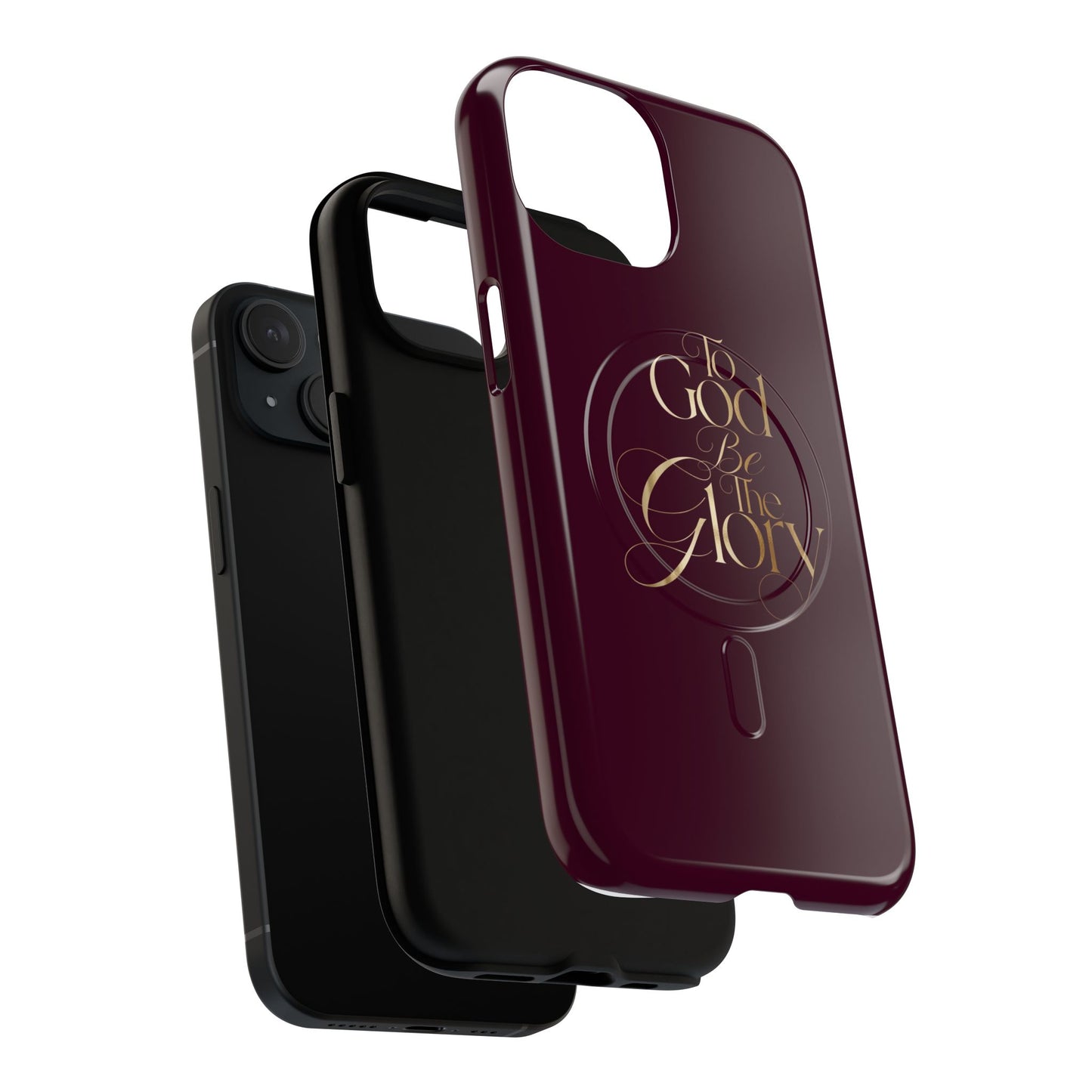 "To God Be The Glory" Tough Magnetic Phone Case — Burgundy Christian iPhone Cover