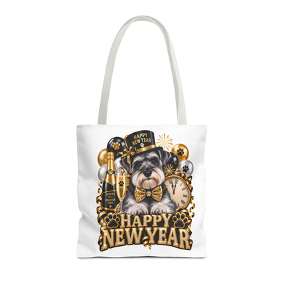 New Year Puppy Tote - Happy New Year Schnauzer Party Bag