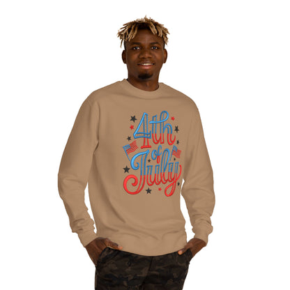 4th of July Crewneck Sweatshirt - Patriotic American Flag Graphic