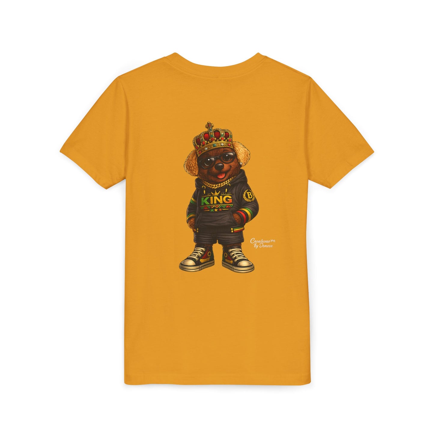 Youth Tee — 'Lil King' Crowned Bear Graphic Shirt
