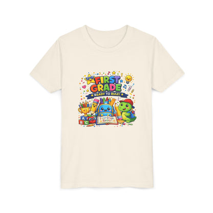 First Grade Youth T‑Shirt – "First Grade Ready to Rule" Cute Back-to-School Tee