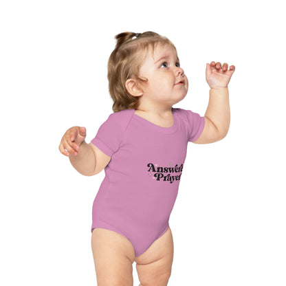 Baby Bodysuit "Answered Prayer" — Religious Newborn Onesie, Christian Gift for Baptism & Baby Shower