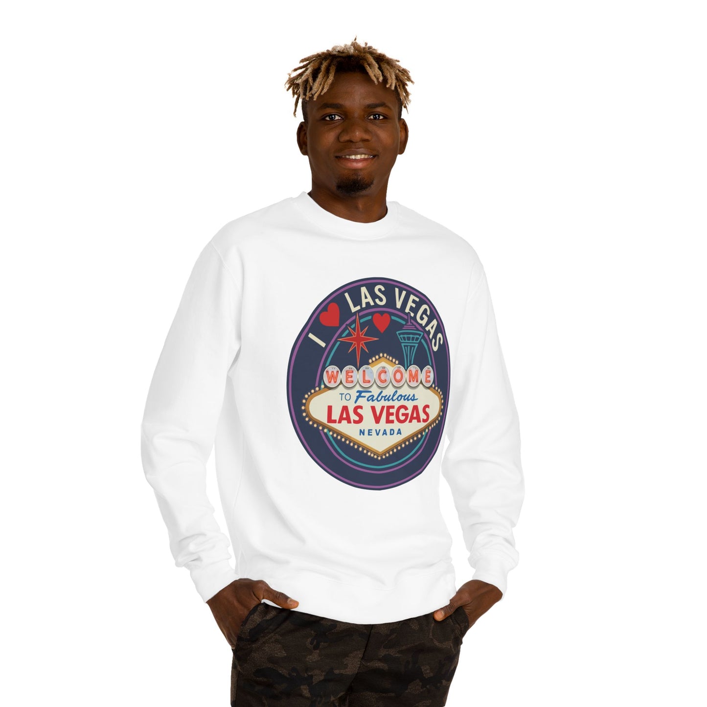 Las Vegas Welcome Sign Sweatshirt – Retro "I  Las Vegas" Crewneck