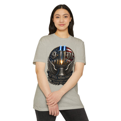 9/11 Never Forget Memorial T-Shirt — Twin Towers Tribute Tee